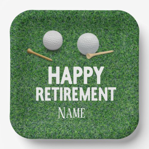 Golf Happy Retirement on green background 