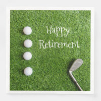 Golf Happy retirement to golfer with golf ball Paper Dinner Napkins