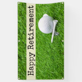 Golf Happy retirement with golf ball and tee Banner | Zazzle