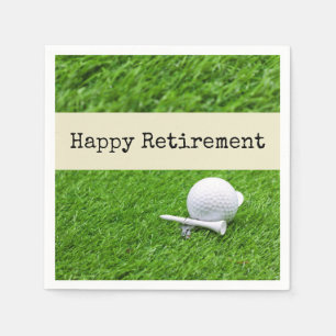 Golf Happy retirement with golf ball and tee Napkins