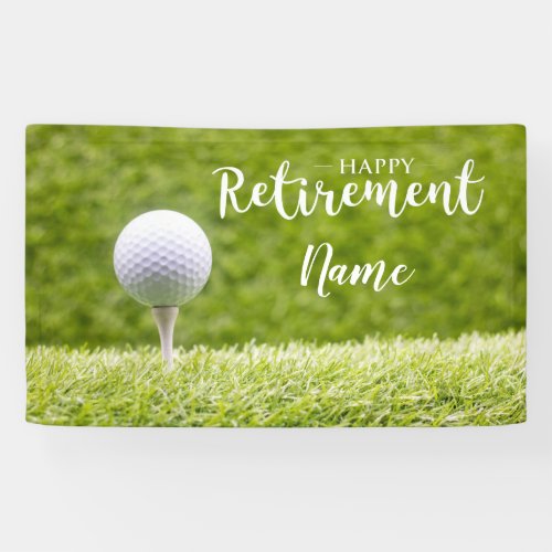 Golf happy retirement with golf ball on green