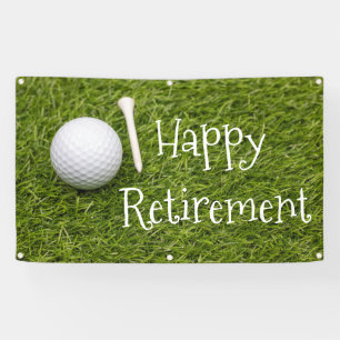 Golf Happy Retirement with golf balls on green Ban Banner