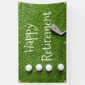 Golf Happy Retirement with golf balls on green Banner | Zazzle