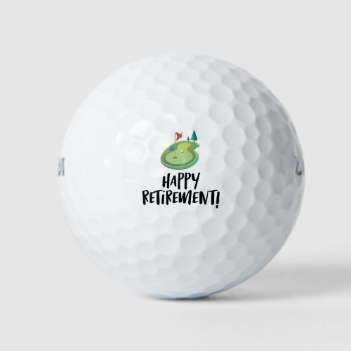 Golf Happy Retirement with golf flag on green  