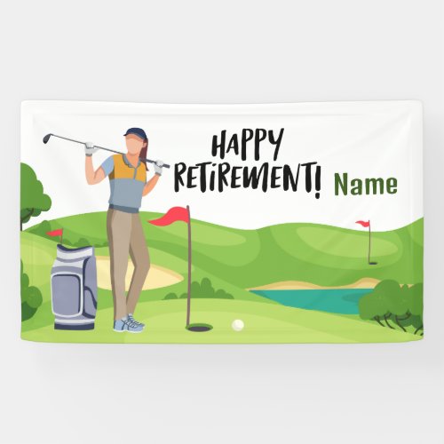 Golf happy retirement with happy golfer on green  