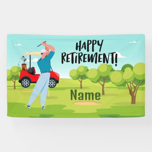 Golf happy retirement with happy golfer on green  