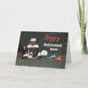 Golf happy retirement with Name beer cart golfer Card