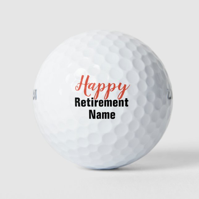 Golf happy retirement with Name  Golf Balls (Front)