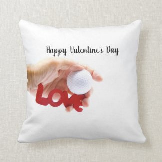 Golf Happy Valentine's Day to Golfer Throw Pillow