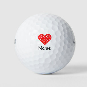 Golf Happy Valentine's Day with love red heart Golf Balls