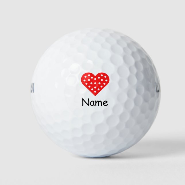 Golf Happy Valentine's Day with love red heart  Golf Balls (Front)