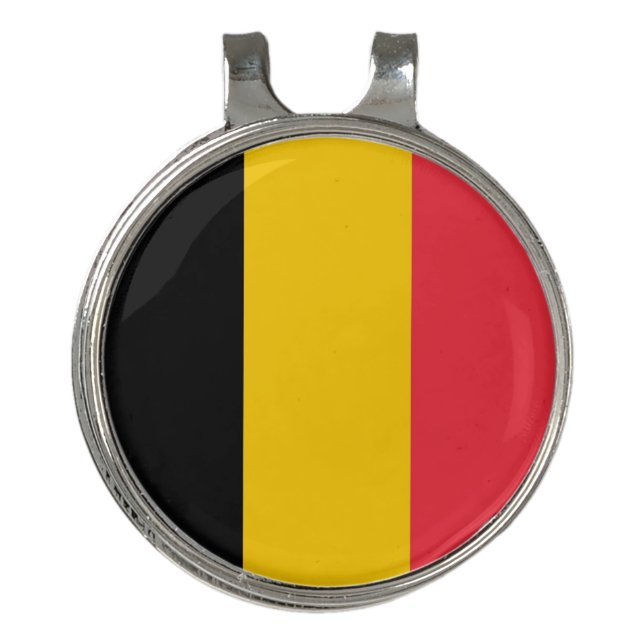 Golf Hat clip and Ball Marker Belgium Flag (Front)
