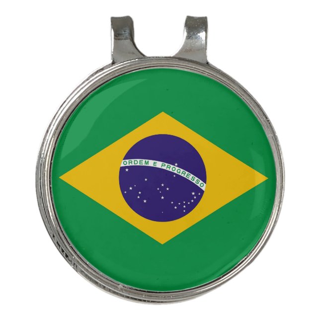 Golf Hat clip and Ball Marker Brazil Flag (Front)