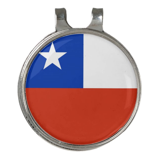Golf Hat clip and Ball Marker Chile Flag (Front)
