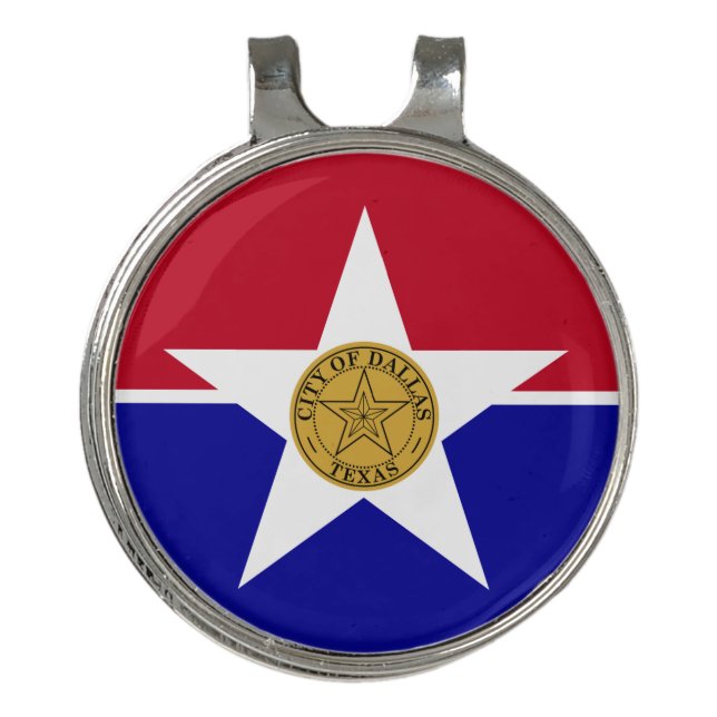 Golf Hat clip and Ball Marker Dallas flag (Front)