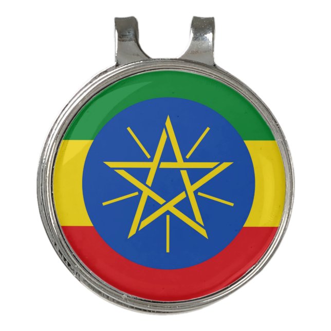 Golf Hat clip and Ball Marker Ethiopia Flag (Front)