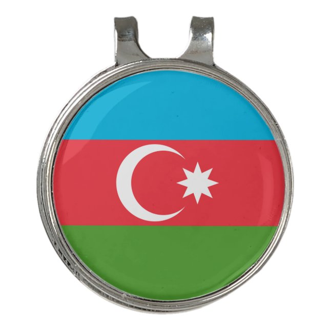 Golf Hat clip and Ball Marker Flag of Azerbaijan (Front)