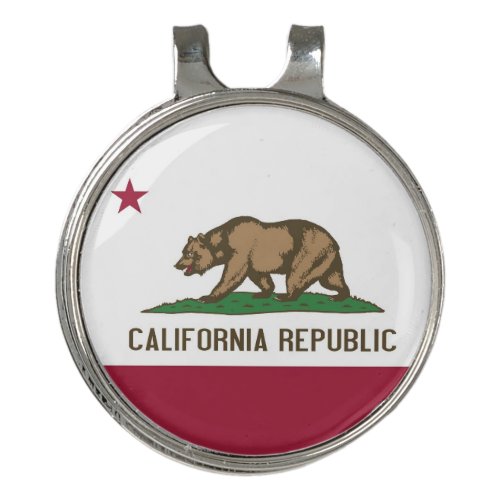 Golf Hat clip and Ball Marker Flag of California