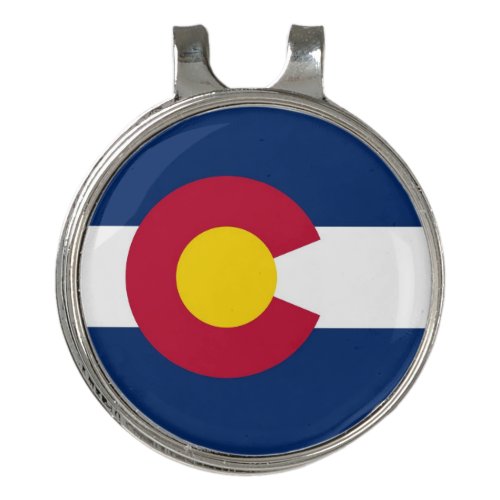 Golf Hat clip and Ball Marker Flag of Colorado