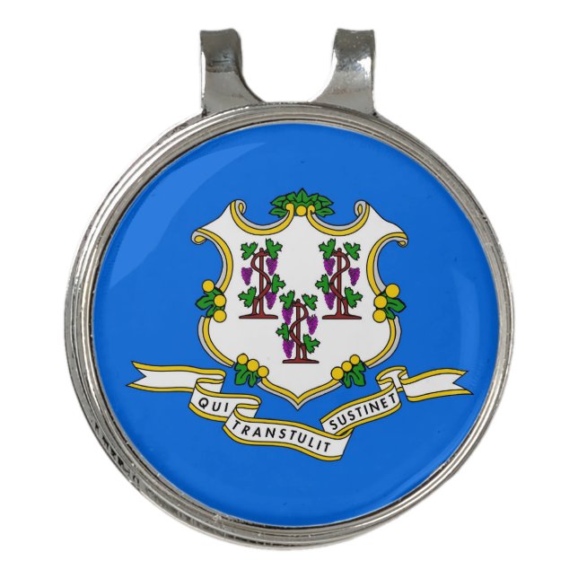 Golf Hat clip and Ball Marker Flag of Connecticut (Front)