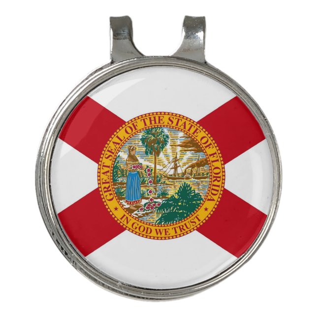 Golf Hat clip and Ball Marker Flag of Florida (Front)