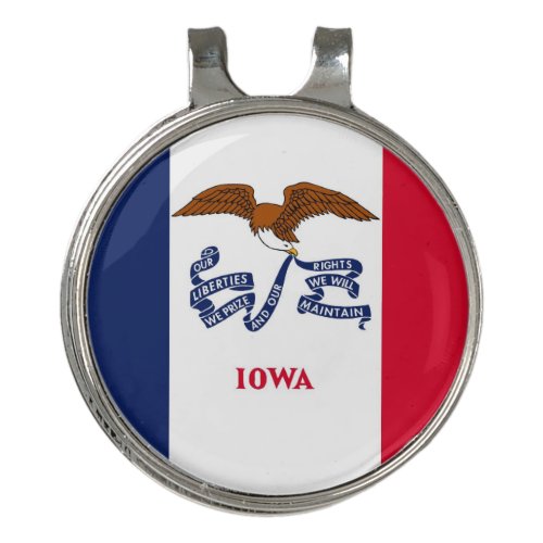 Golf Hat clip and Ball Marker Flag of Iowa