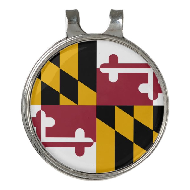 Golf Hat clip and Ball Marker Flag of Maryland (Front)