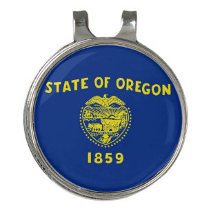 Golf Hat clip and Ball Marker Flag of Oregon, USA