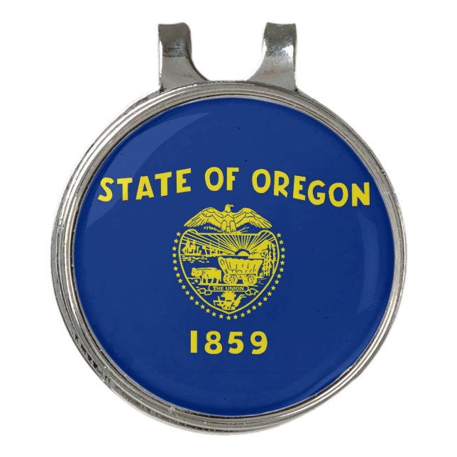 Golf Hat clip and Ball Marker Flag of Oregon, USA (Front)