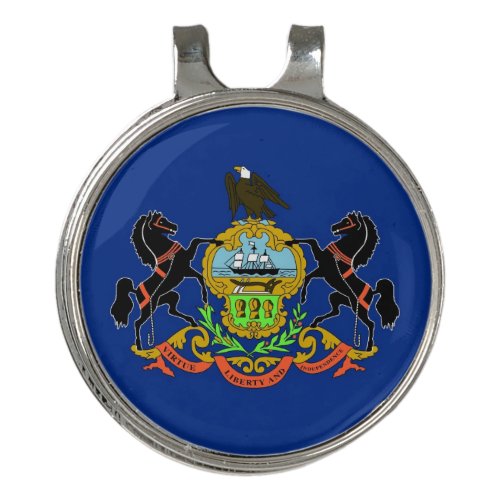 Golf Hat clip and Ball Marker Flag of Pennsylvania
