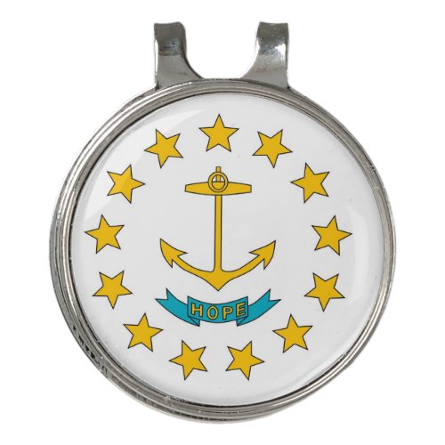 Golf Hat clip and Ball Marker Flag of Rhode Island