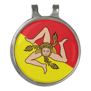 Golf Hat clip and Ball Marker Flag of Sicily