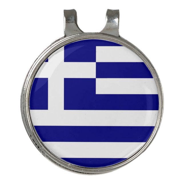 Golf Hat clip and Ball Marker Greece Flag (Front)