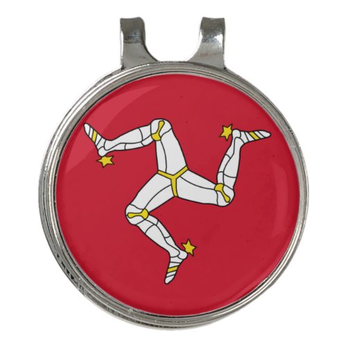 Golf Hat clip and Ball Marker Isle of Man Flag