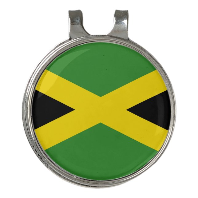 Golf Hat clip and Ball Marker Jamaica Flag (Front)