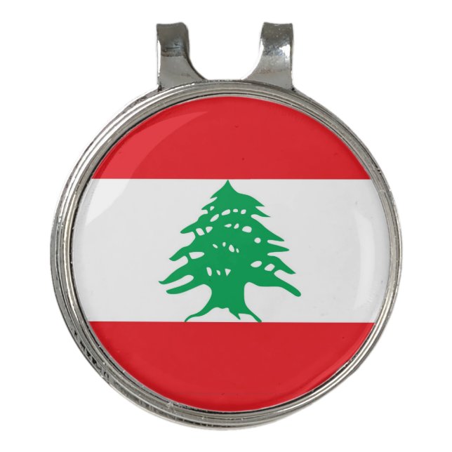 Golf Hat clip and Ball Marker Lebanon Flag (Front)