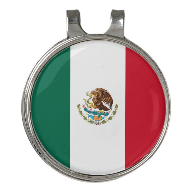 Golf Hat clip and Ball Marker Mexico Flag (Front)