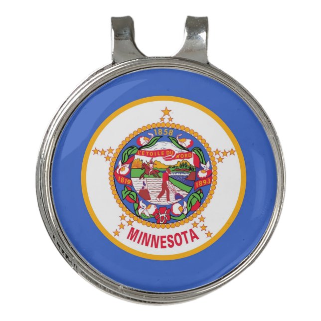 Golf Hat clip and Ball Marker Minnesota Flag (Front)