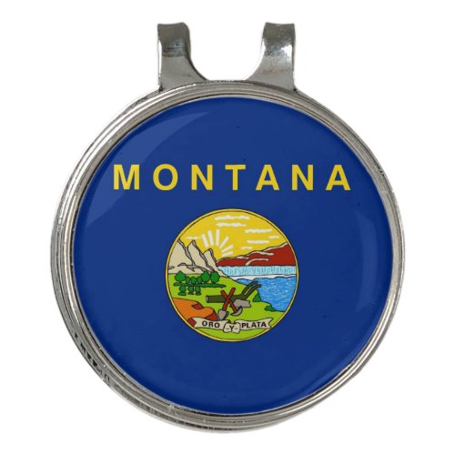 Golf Hat clip and Ball Marker Montana Flag