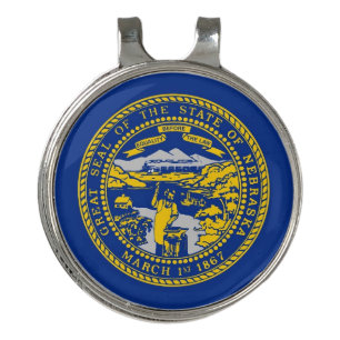 Golf Hat clip and Ball Marker Nebraska Flag