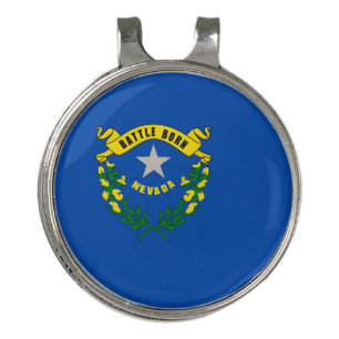 Golf Hat clip and Ball Marker Nevada Flag