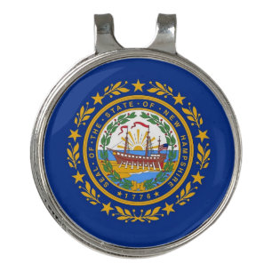 Golf Hat clip and Ball Marker New Hampshire Flag