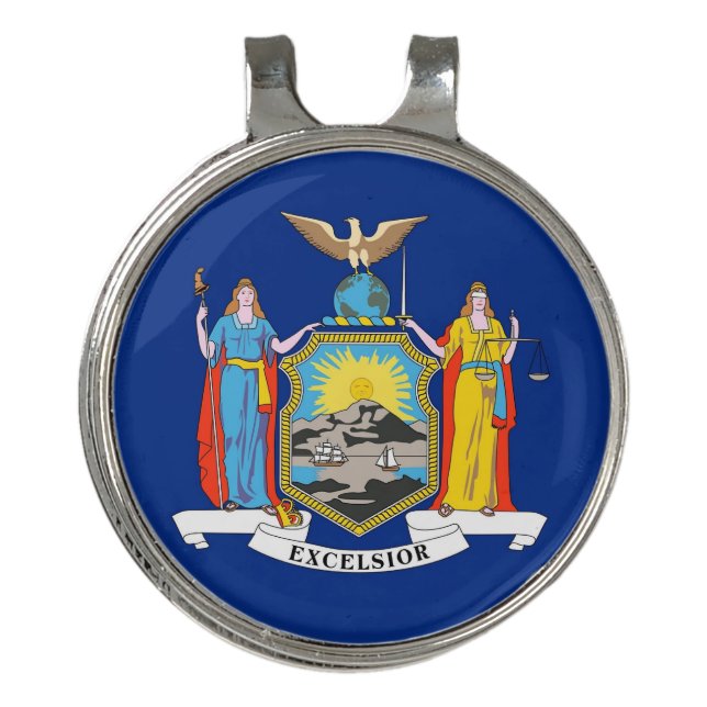 Golf Hat clip and Ball Marker New York Flag (Front)