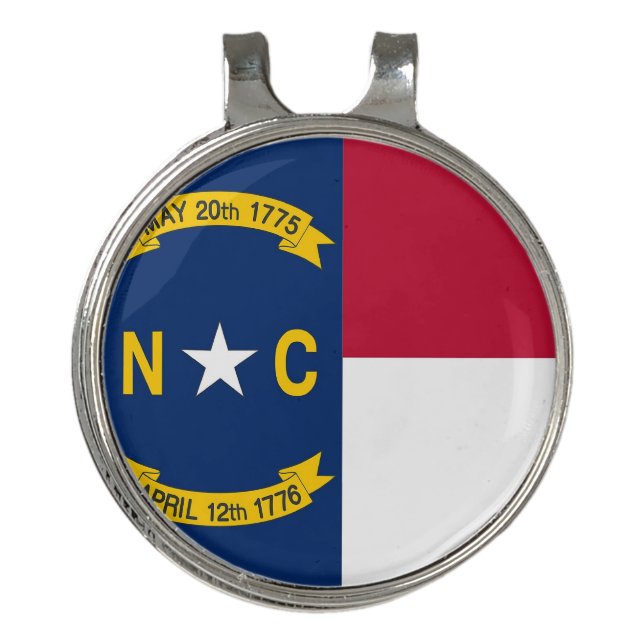 Golf Hat clip and Ball Marker North Carolina Flag (Front)