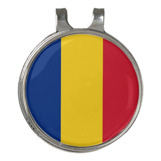Golf Hat clip and Ball Marker Romania Flag (Front)