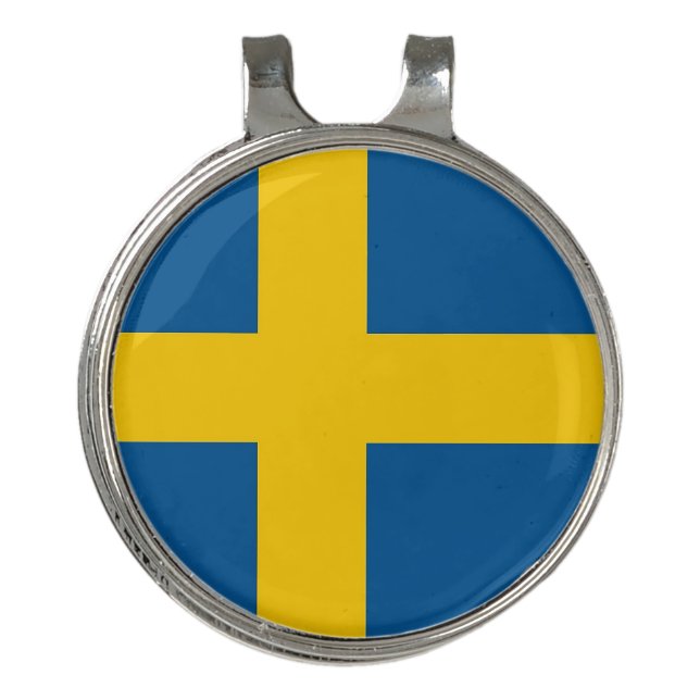 Golf Hat clip and Ball Marker Sweden Flag (Front)