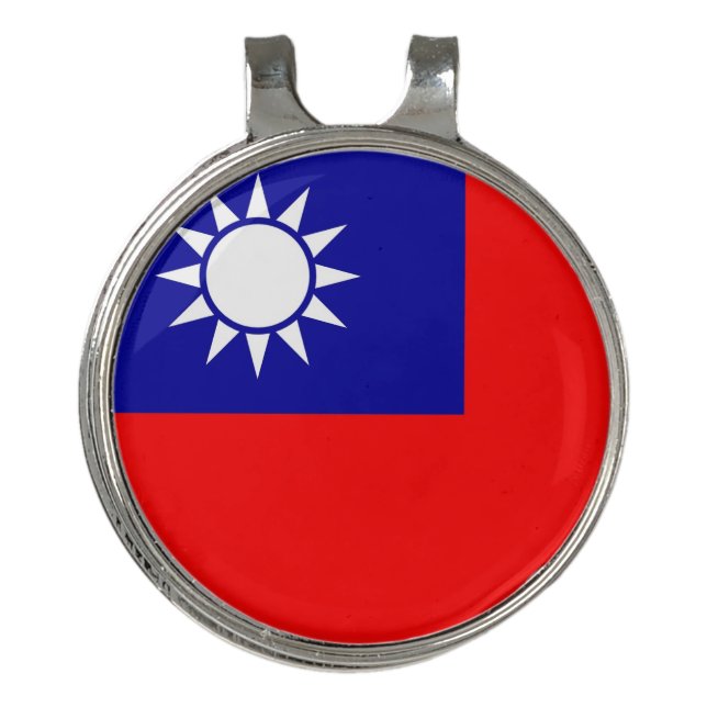 Golf Hat clip and Ball Marker Taiwan Flag (Front)