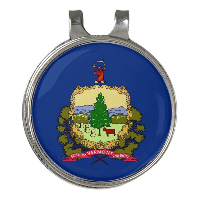 Golf Hat clip and Ball Marker Vermont Flag (Front)
