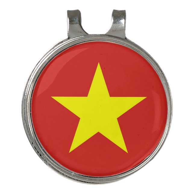 Golf Hat clip and Ball Marker Vietnam Flag (Front)