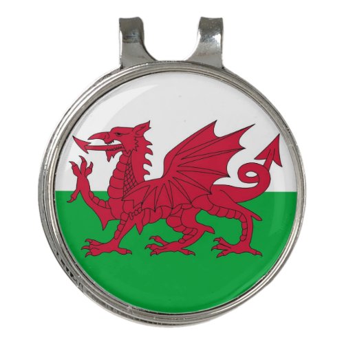 Golf Hat clip and Ball Marker Wales Flag